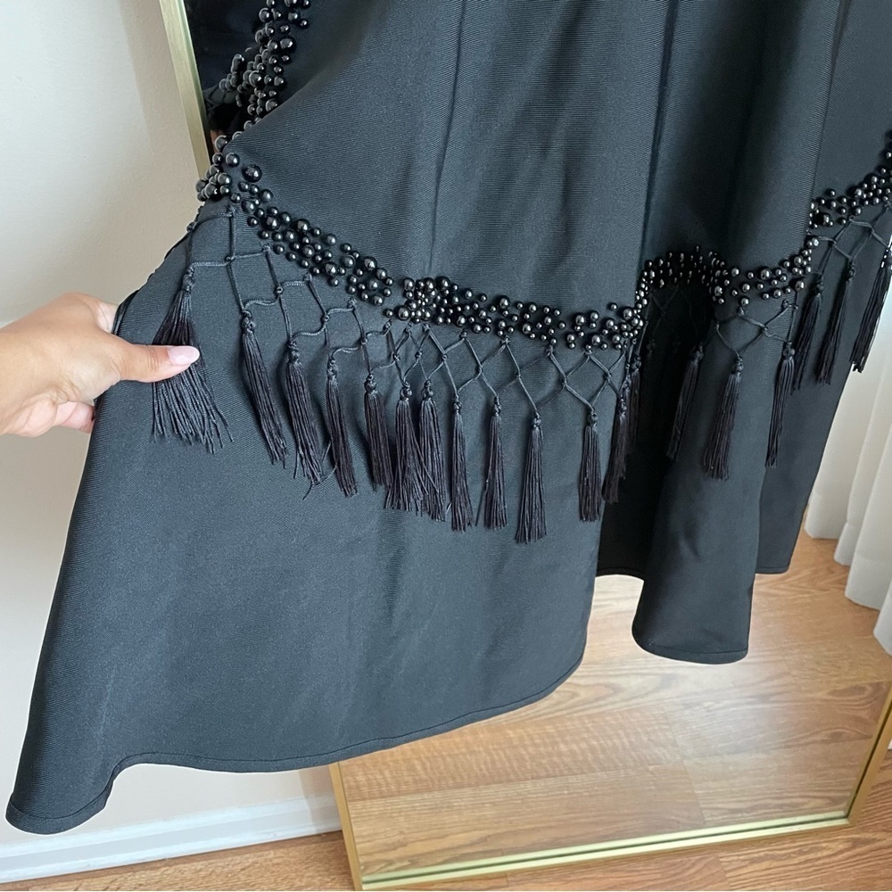 Front Row by Sara & Goldy Beaded Black Tea Length Formal Dress Size XS - Picture 13 of 15